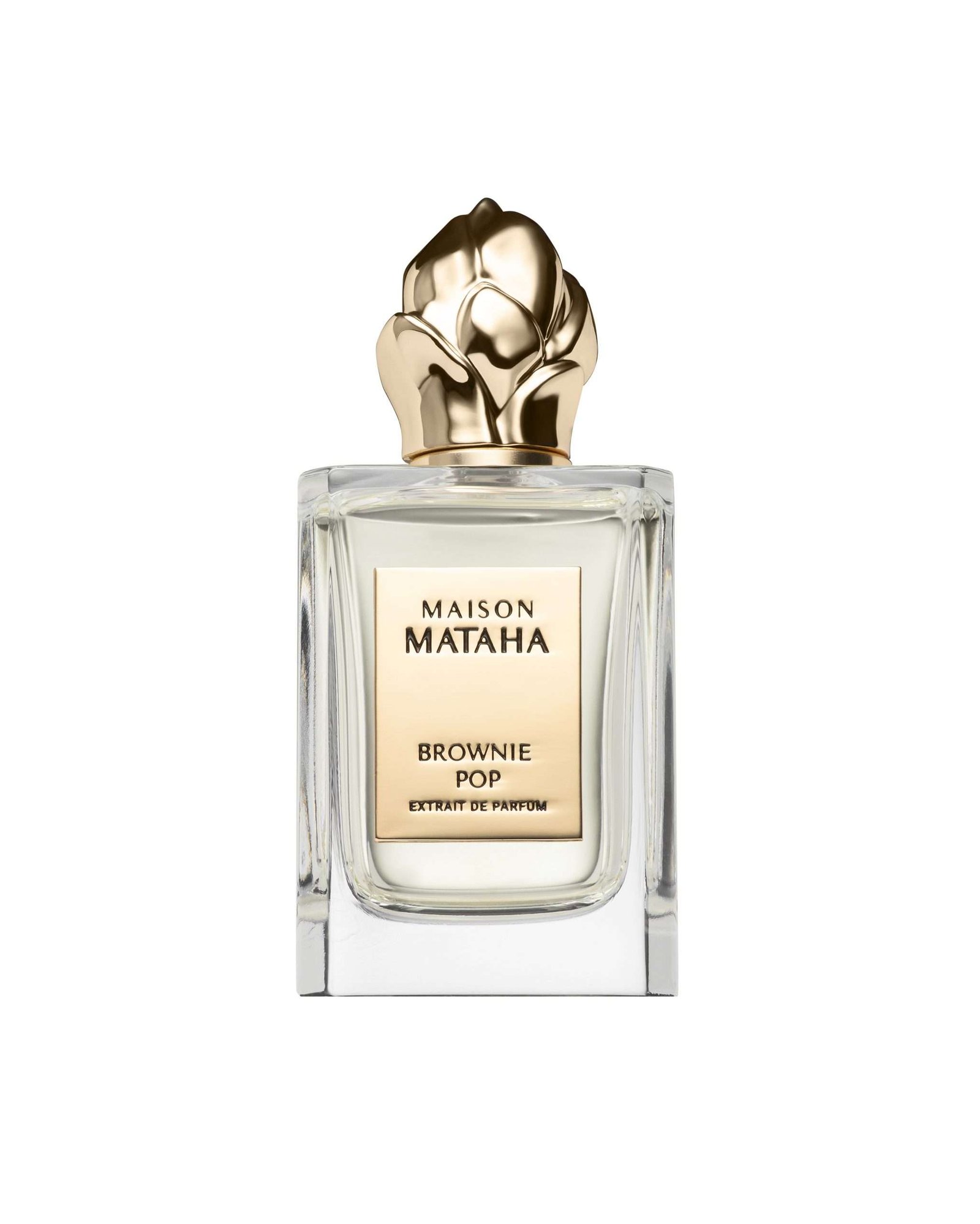 Frasco de Maison Mataha Parfums Brownie Pop, perfume nicho gourmand/chocolate para El Salvador y Centroamérica, envío internacional.