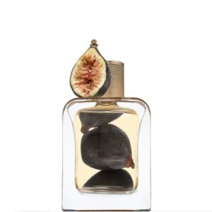 Délices des Bois de Veronique Gabai, perfume nicho con higo y sándalo, frasco con higos