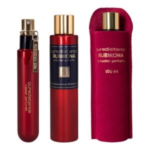 Puredistance RUBIKONA, perfume floral ambarado de rosa, iris y vainilla