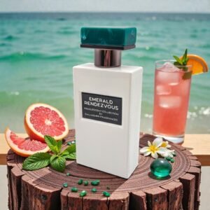Emerald Rendezvous de Gallagher Fragrances, colección Pearlescent, perfume cítrico de toronja, hierbabuena y almizcle, en 7 Sense Parfums El Salvador